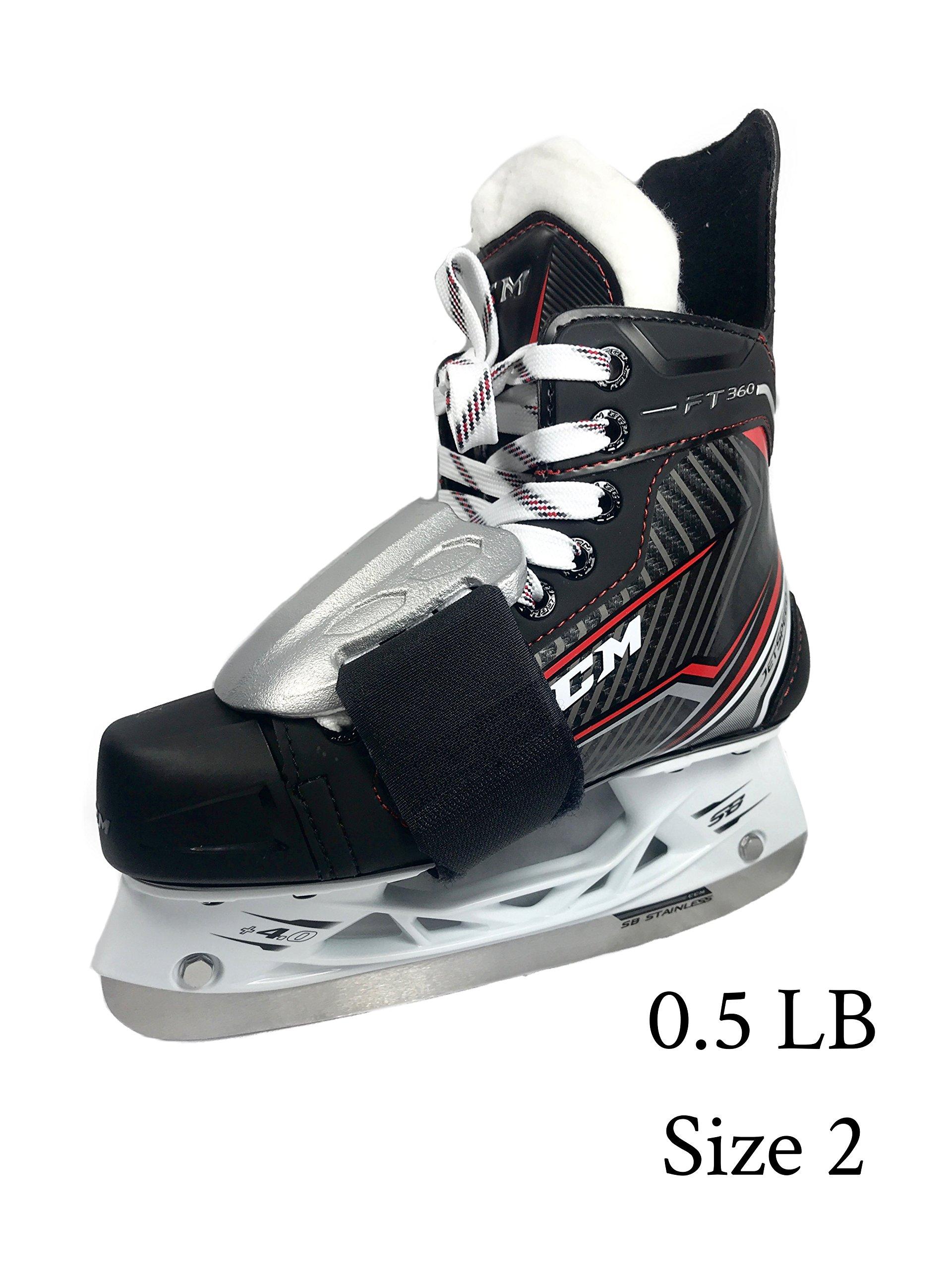 PowerSk8r Skate Weights to Improve Hockey Speed, Hockey Leg strenth, Improve Hockey Endurance, Improve Hockey Balance (0.5 Pound (Silver))