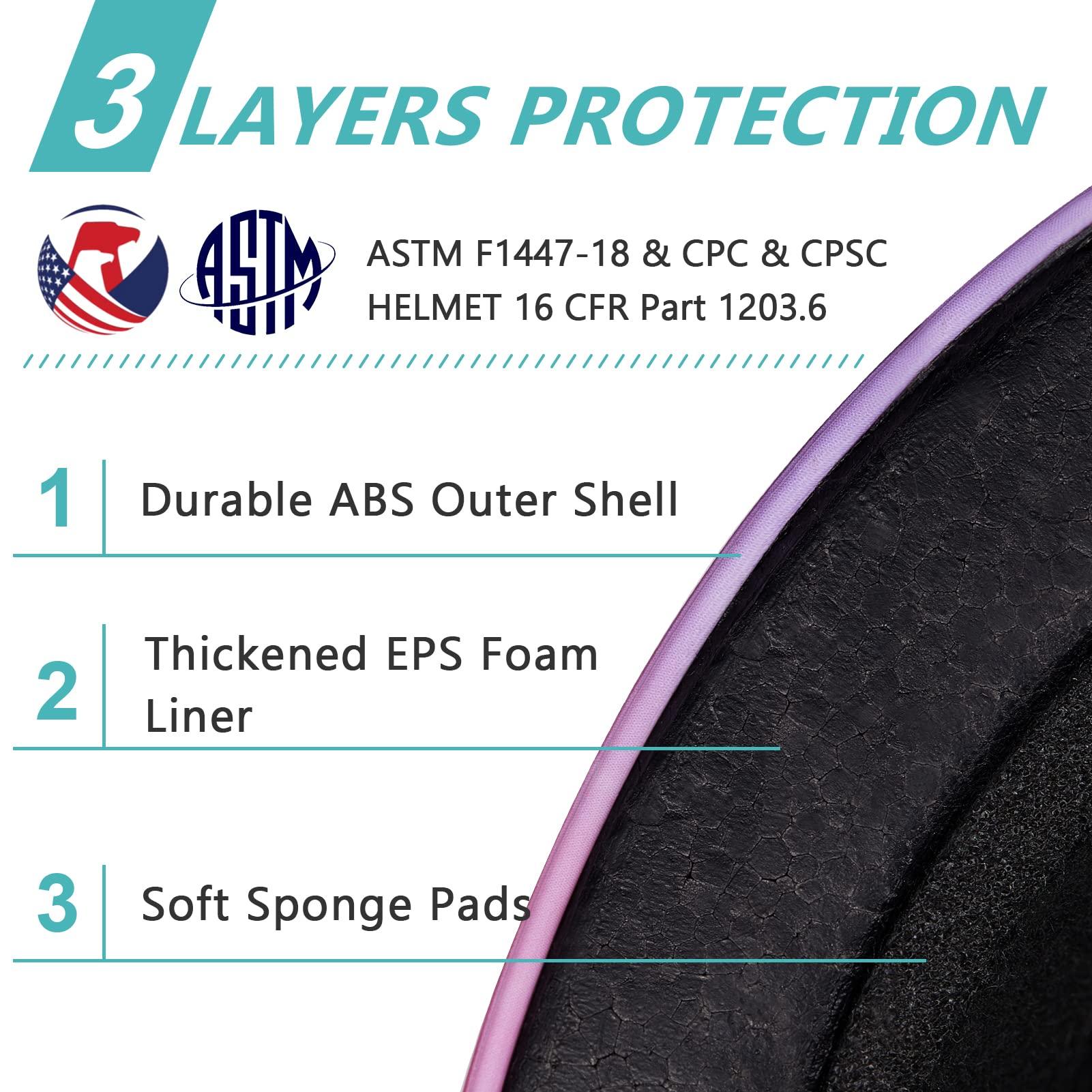 Bienbee Toddler Helmet, Bienbee Kids Bike Helmet Skateboard Helmets for Bicycle Balance Bike Scooter for Girls Kids Age 3-5-8-14 Years, Rainbow S