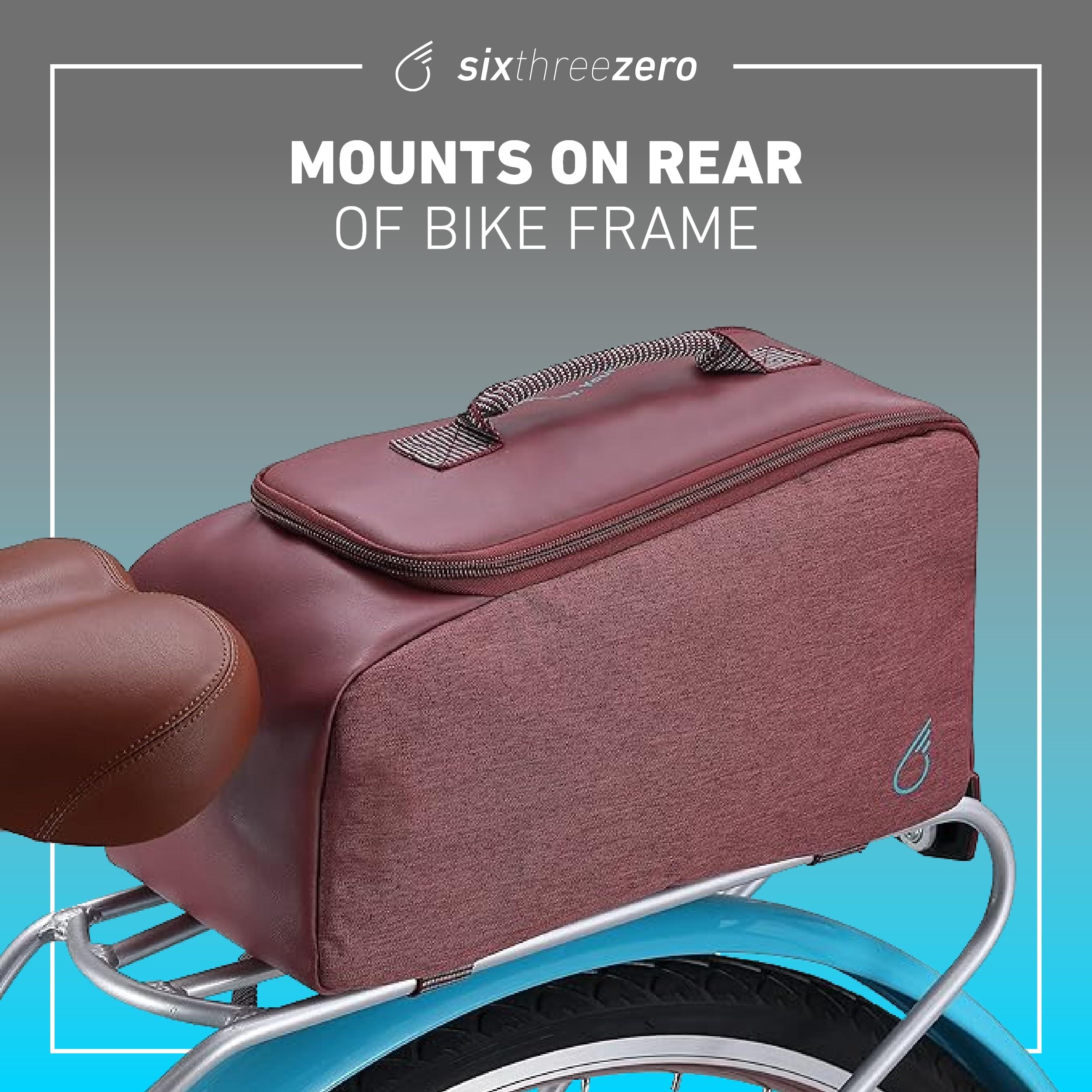 sixthreezero sixthreezero Bike Bag for Rear Rack, Waterproof Universal Bicycle Pannier for Storage, Cargo Trunk with Carry Handle, Burgundy w/Teal