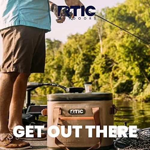 RTIC RTIC Soft Cooler 20 Can, Insulated Bag Portable Ice Chest Box for Lunch, Beach, Drink, Beverage, Travel, Camping, Picnic, Car, Trips, Floating Cooler Leak-Proof with Zipper, Blue/Grey