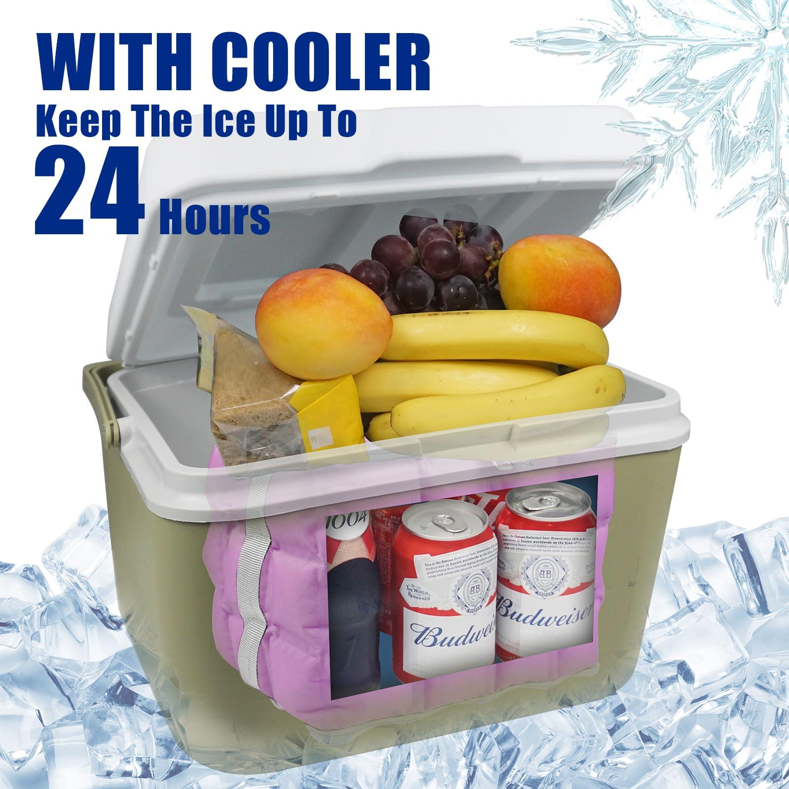 WORLD-BIO Water-Activated Freezable Cooler Bag, Long-Lasting 8-Hour Cooling, No Ice or Gel Pack Needed, Reusable Cooler Bag for Lunch Boxes, Camping, Groceries & First Aid