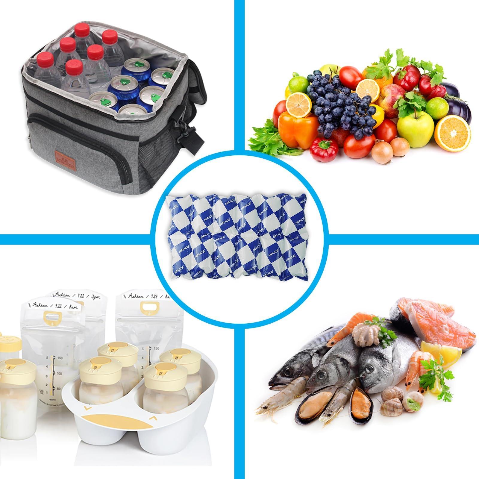 MR.ICE Dry Ice Packs for Shipping Frozen Food, Reusable Shipping Ice Packs Freezer Ice Packs for Coolers, Flexible Gel Packs for Mailing, Cold Pack for Shipping Food, 7"x13" 6 Sheets