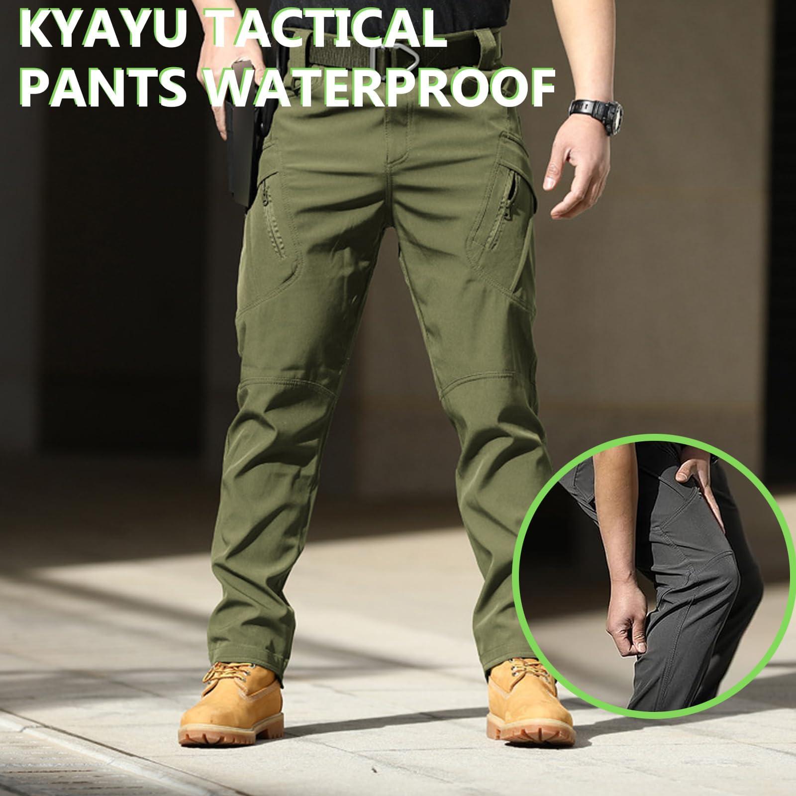 huyantie Kyayu Tactical Pants Waterproof,Men\'s Gotosleeps Pants,Outdoor Military Combat Lightweight Cargo Trousers (Khaki,M)