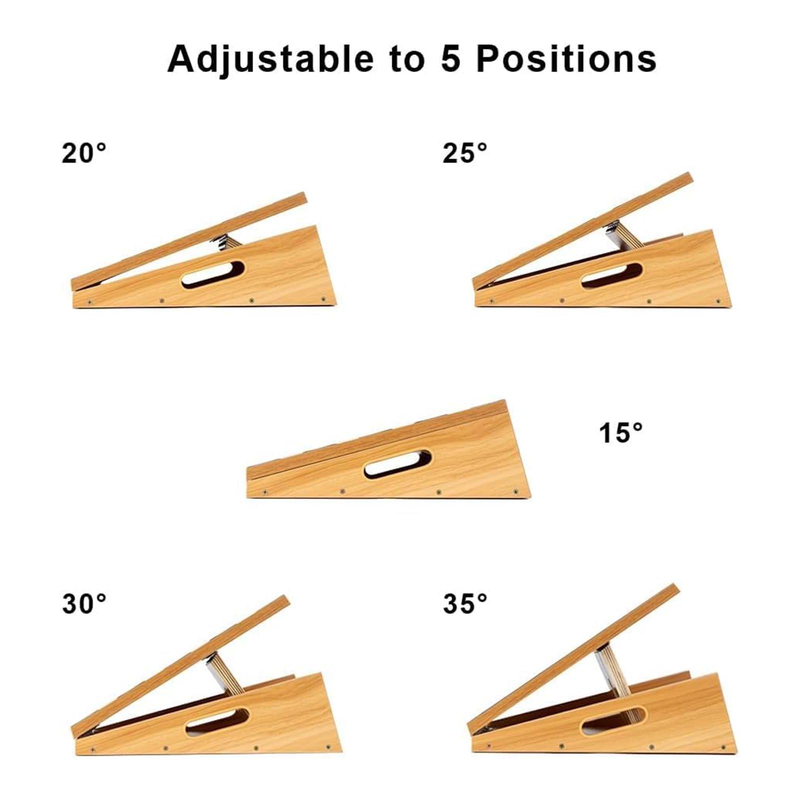 StrongTek StrongTek Professional Wooden Slant Board, Adjustable Incline Board, and Calf Stretcher, Stretch Board - Extra Side-Handle Design for Portability, Full-Coverage