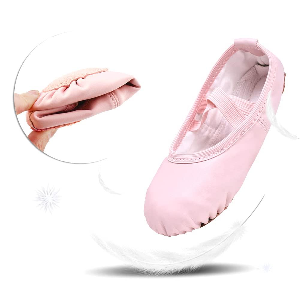Stelle Stelle Ballet Shoes for Girls Toddler Ballet Slippers Soft Leather Boys Dance Shoes for Toddler/Little Kid/Big Kid (Pink, 2ML)