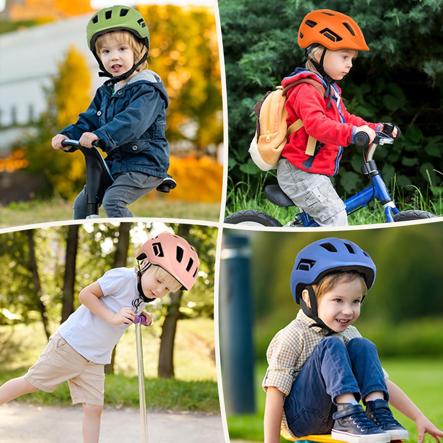HUGGAH HUGGAH Lightweight Bike Helmet for Age 1-3-8 Toddlers, Kids, Boys and Girls, 14 Vents Helmet Adjustable for Multi-Sport & Cycling, Skate, Scooter and Roller Skate (Tangerine S)
