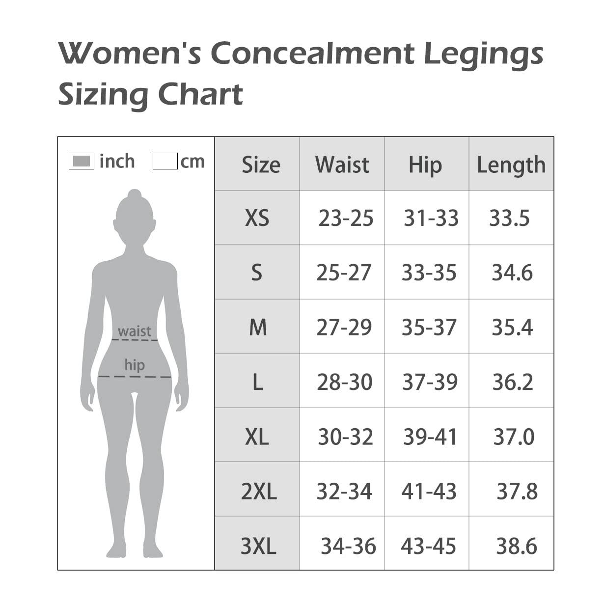 lilcreek lilcreek Concealed Carry Leggings Gun Holster for Women, Concealment Compression Yoga Pants
