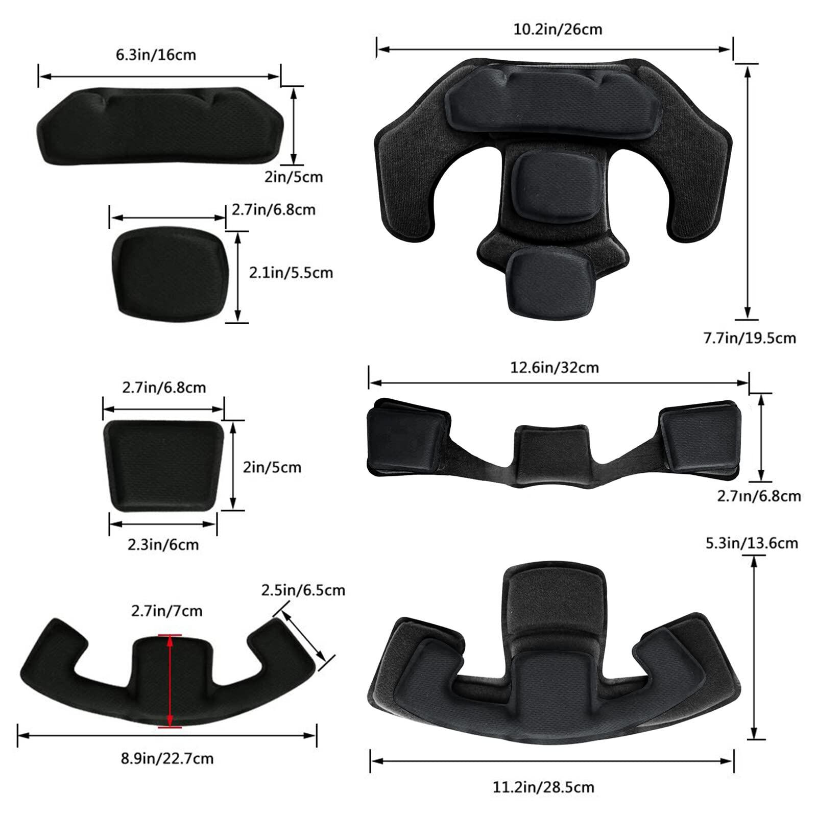 Yzpacc Yzpacc Tactical Helmet Pads, Universal Replacement EX Helmet Internal Memory Foam Padding Protective Mat for ACH MICH FMA EXF Motorcycle Helmet