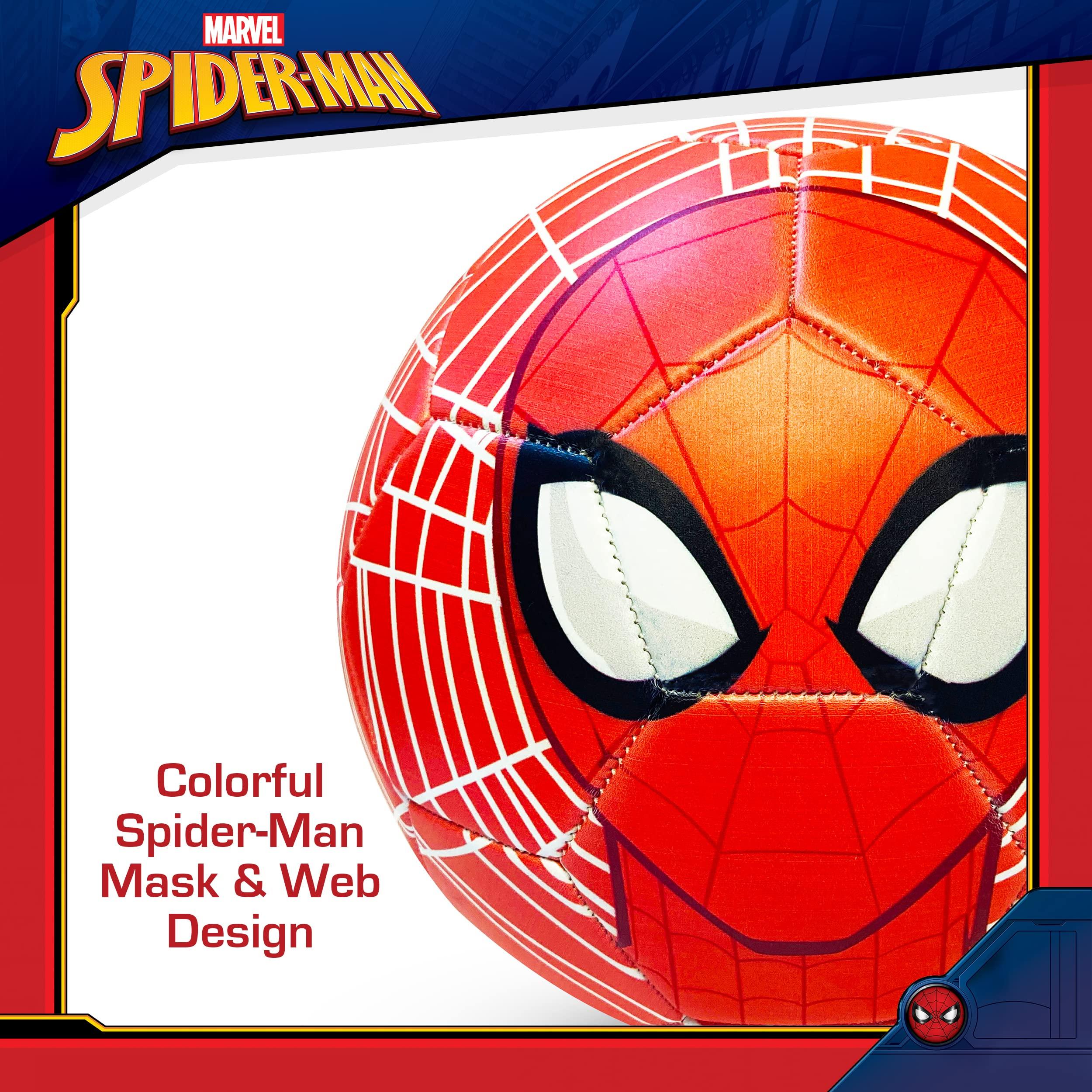 Capelli Sport Capelli Sport Marvel Spider-Man Soccer Ball, Mask and Webs Design Youth Kids Futbol, Multi, Size 5, Red Combo