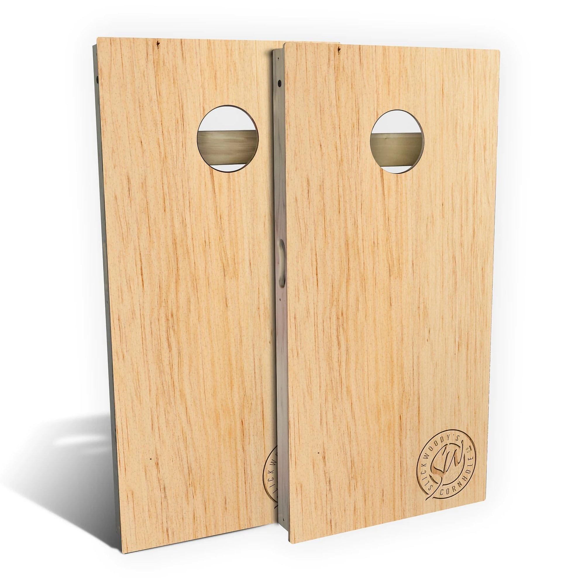 Skip\'s Garage Skip\'s Garage Butternut Wood Cornhole Set - Premium 2x4 (Weather Bags) - Include Hole + Edge Lights