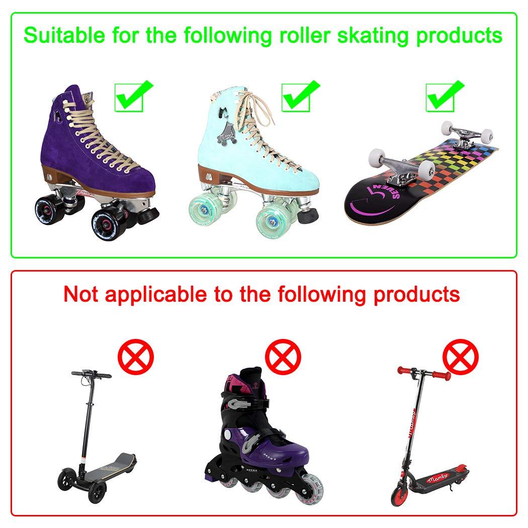 Tanzfrosch Tanzfrosch 8 Pack Roller Skate Wheels with Bearings Installed Quad Light Up Wheels for Double Row Skating and Skateboard 82A 32mm x 58mm