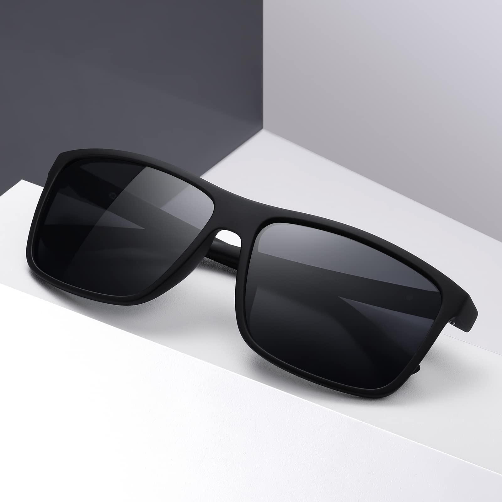 KWHZXGYY KWHZXGYY Sunglasses Men Polarized Sunglasses for Mens and Womens,Black Retro Sun Glasses Driving Fishing UV400 Protection