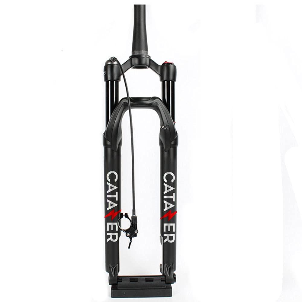 catazer catazer MTB XC/AM 27.5/29inch Mountain Bicycle Air Suspension Fork with Rebound Damping Travel 100mm Boost Thru Axle 110 * 15mm (Remote Lock,27.5er)