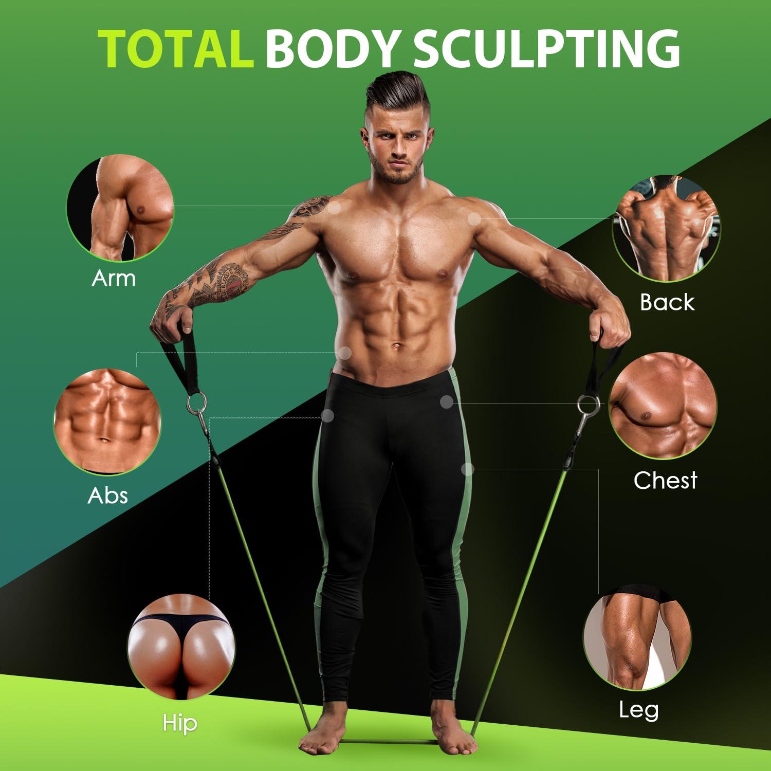 WHATAFIT WHATAFIT Resistance Bands, Exercise BandsResistance Bands for Working Out, Work Out Bands with Handles for Men and Women Fitness, Strength Training Home Gym Equipment