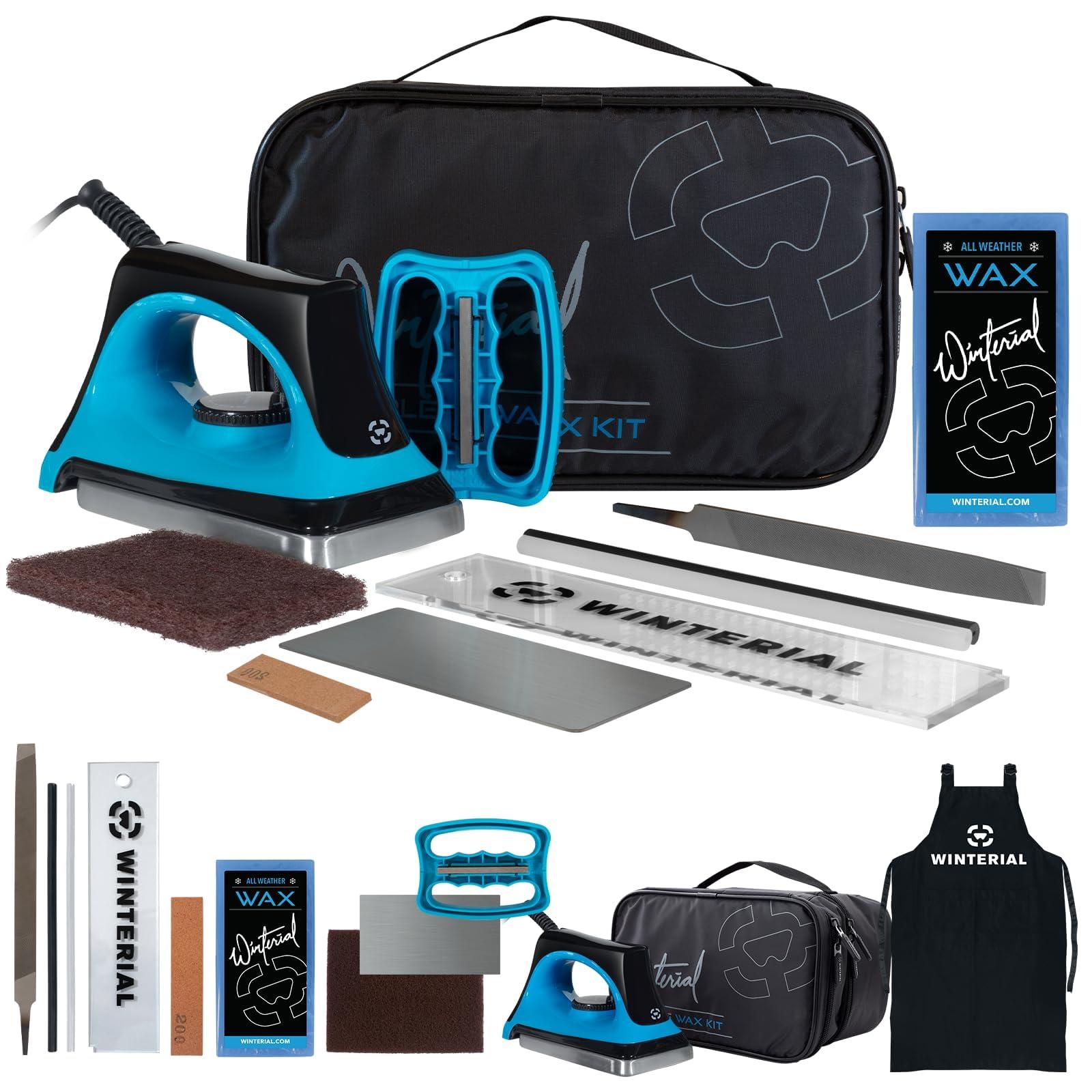 Winterial Winterial Snowboard and Ski Tuning Kit, with Iron, All-Temp Snowboard Wax, Angled Edge Tuner File, PTEX Rods and Wax Apron