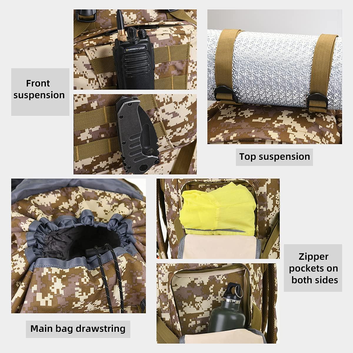 HongXingHai HongXingHai 100L Camping Hiking Backpack,Molle military Tactical rucksack backpack,Waterproof Lightweight Hiking Backpack