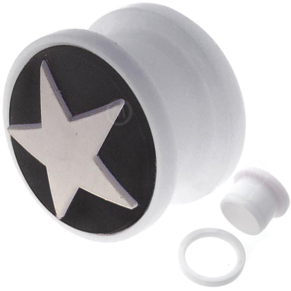 MoDTanOiz - Flesh tunnels 8g 8 g gauges ear plugs Rasta flesh tunnels acrylic double flare stretcher expander MoDTanOiz