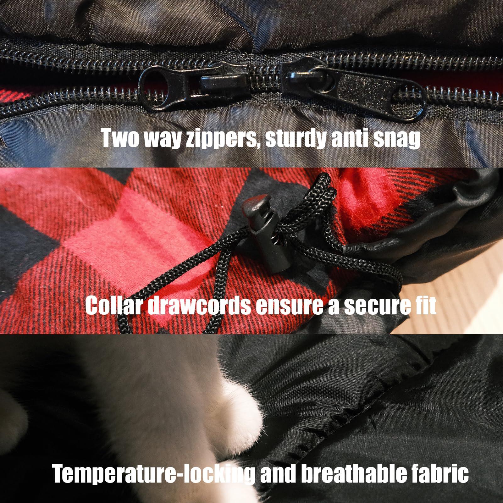 ShinHye ShinHye 0 Degree Sleeping Bag for Adults - Cotton Flannel 4 Season Cold Weather Winter, XXL Big and Tall Camping Sleeping Bag with Compression Sack (Black, 90"35" Right Zip)