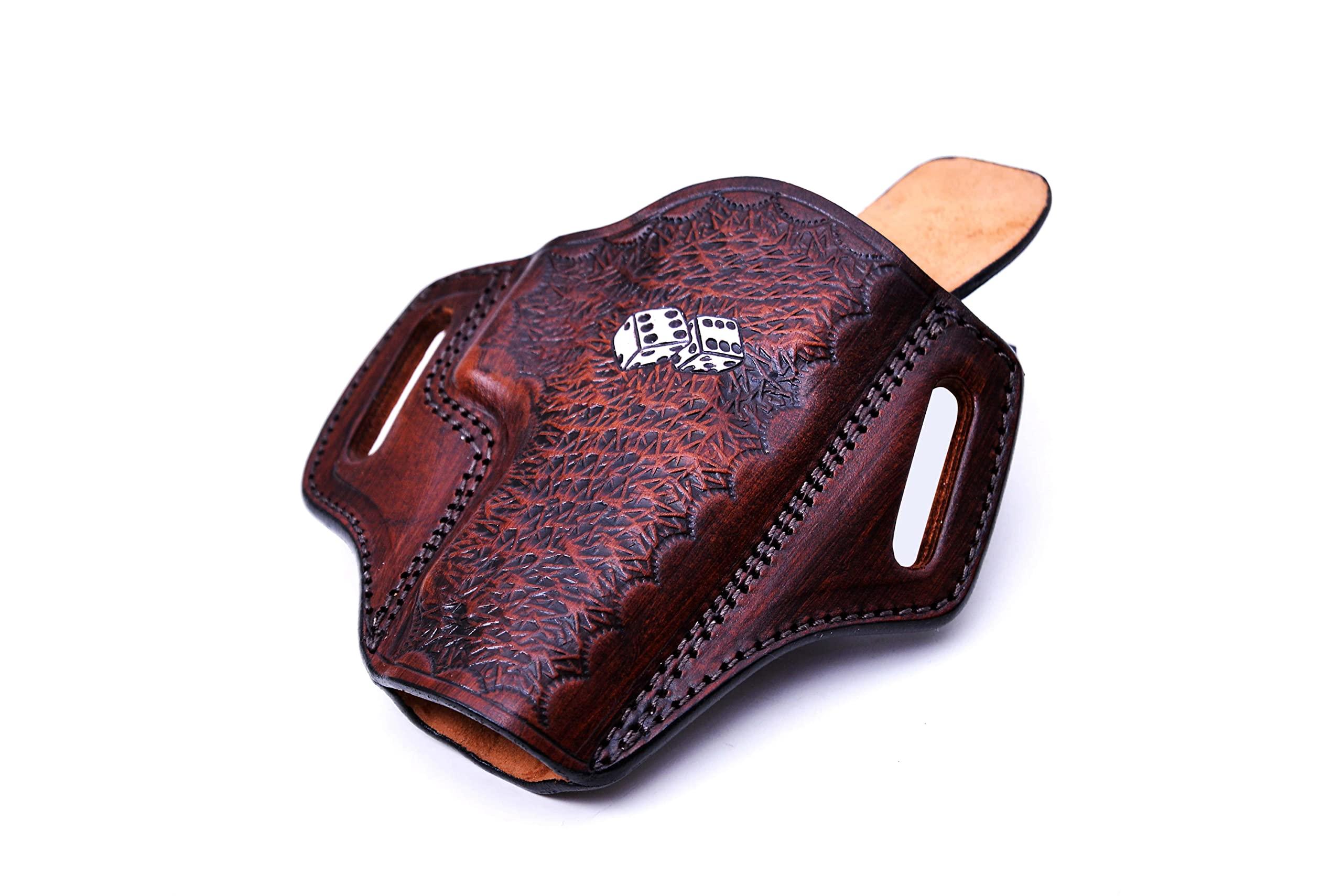 PulsarHolster Premium Leather Holster fits Springfield XD40 XD45 XDS45 XDM 1911, Game Dice Pattern, Handmade, Right or Left Handed, PulsarHolster (Springfield XD40 4\" Barrel, Right)