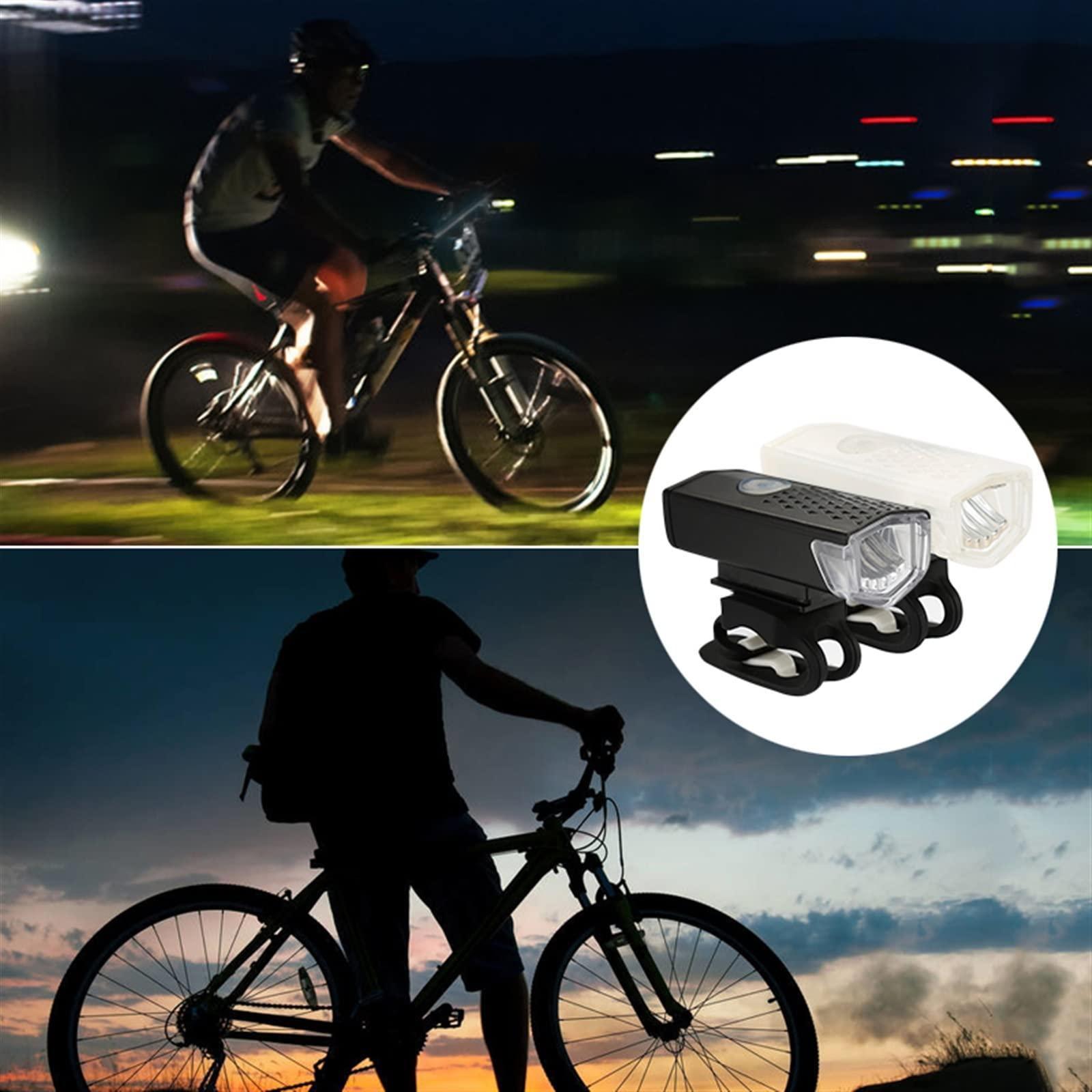 Qian Xun Shm Qian Xun Shm MTB Bicycle Lights LED Waterproof USB Rechargeable Mountain Bike Front Tail Light Night Safet Warning Cycling Lamps Flashlight(White Headlight)