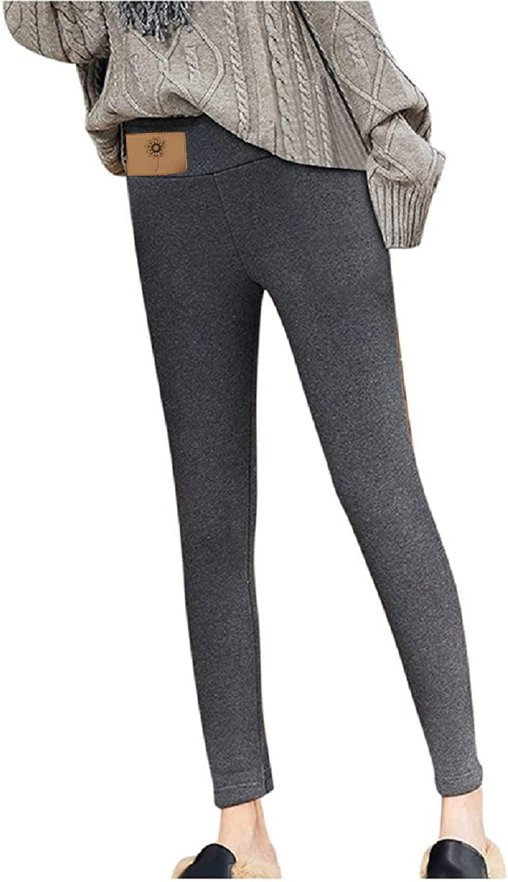 NineFit Basics Fleece Lined Leggings Women Warm Winter Tight High Waist Stretchy Thick Cashmere Leggings Plus Size Leggings for Women