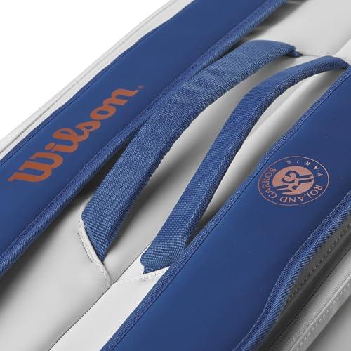 WILSON WILSON Roland-Garros Super Tour Tennis Racket Bag - Holds up to 9 Rackets, Clay/White/Navy