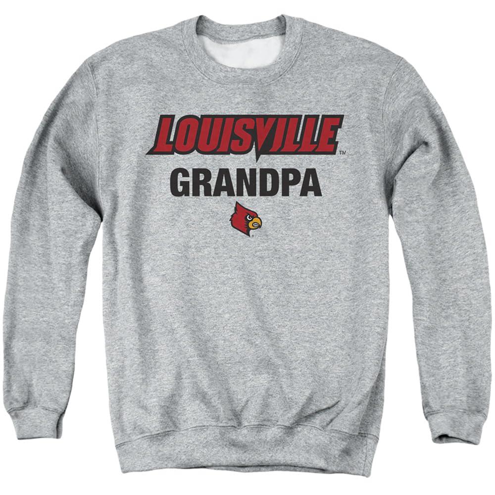 University of Louisville University of Louisville Official Grandpa Unisex Adult Crewneck Sweatshirt,Athletic Heather, 3X-Large