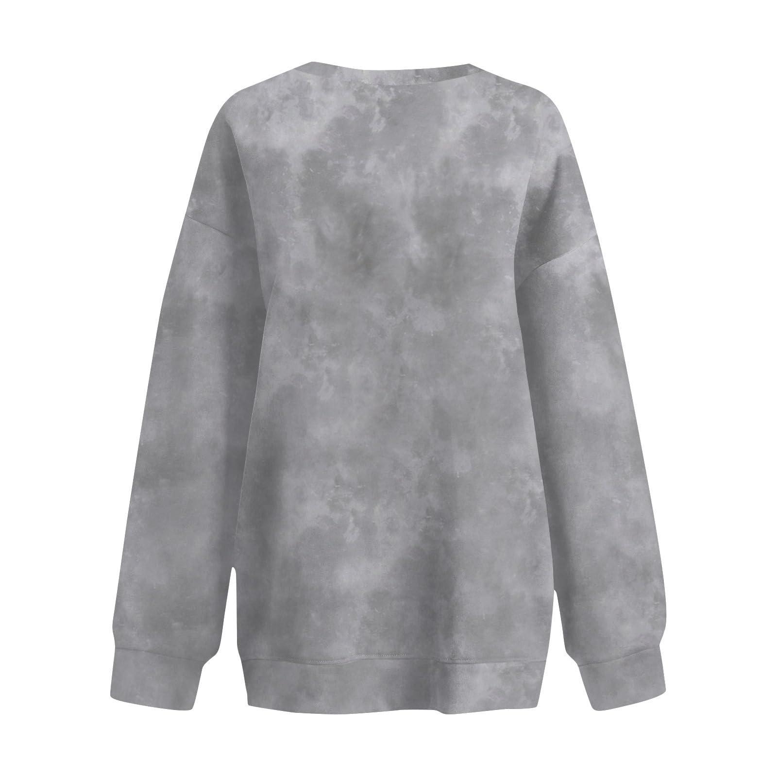 HUEAHDOU Camo Pullover Women Real Tree Friends Crop Top Hoodie Oversized Maple Leaf Print Sweatshirts Casual Long Sleeve Camo Crewneck Sweatshirt(Medium,Grey)