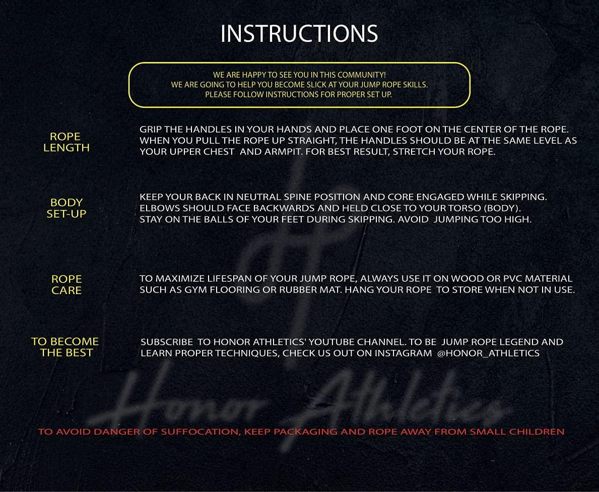 Honor Athletics Honor Athletics | Adjustable 5mm PVC Boxing Jump Rope with Unbreakable Handles | Non-Kinking Skipping Rope for Men & Women | Pro Boxer Rope