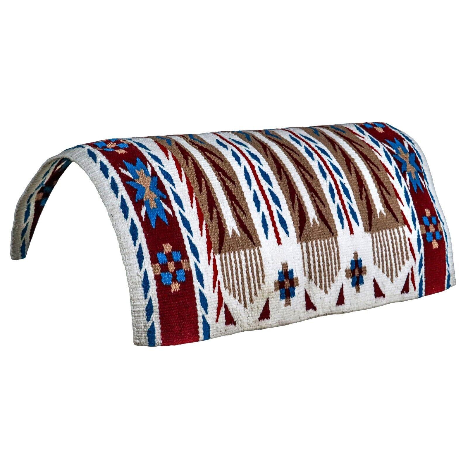 EQUIGEAR EQUIGEAR Western Ranch Horse Saddle Blanket New Zealand Wool Western Design Handmade Saddle Blanket Top Wool Pad Sensor Flex (Customization Available) ZB-040 (36" x 42")