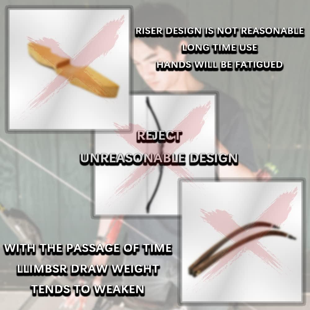 ZSHJGJR Takedown Recurve Bow Kit - Archery Bows for Adults & Youth Right-Handed Kits, 20~60lbs 60 Wooden Take Down Long Bow Package for Outdoor Hunting Training Red Sets (50lbs)