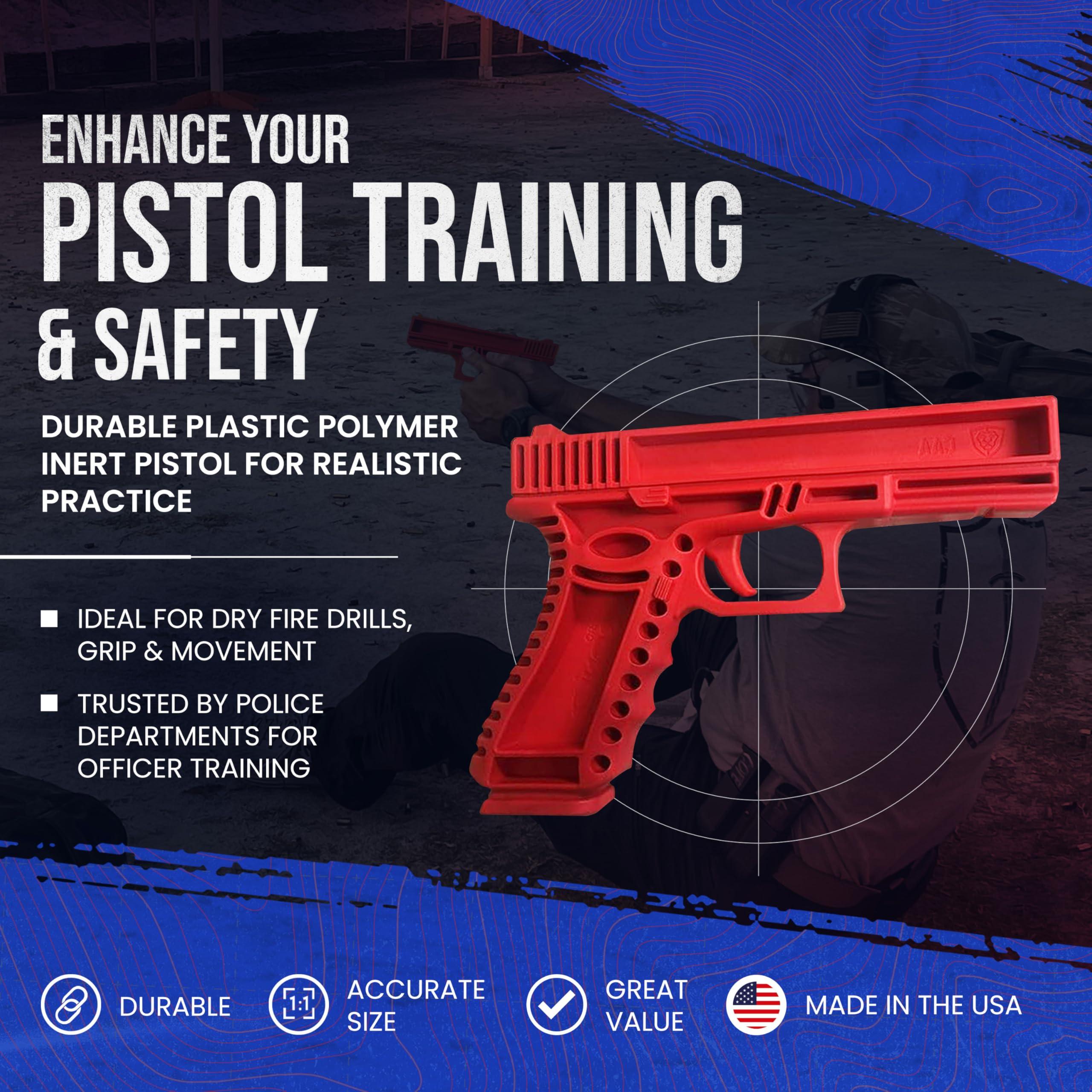 GARRET MACHINE Durable Plastic Polymer Training Pistol - Lightweight Realistic Training Gun for Safe Dry Fire Drills, Draw, Grip, Movement - Compatible with Glock 19 & 23 - Fits WML, IWB & Safariland ALS Holster