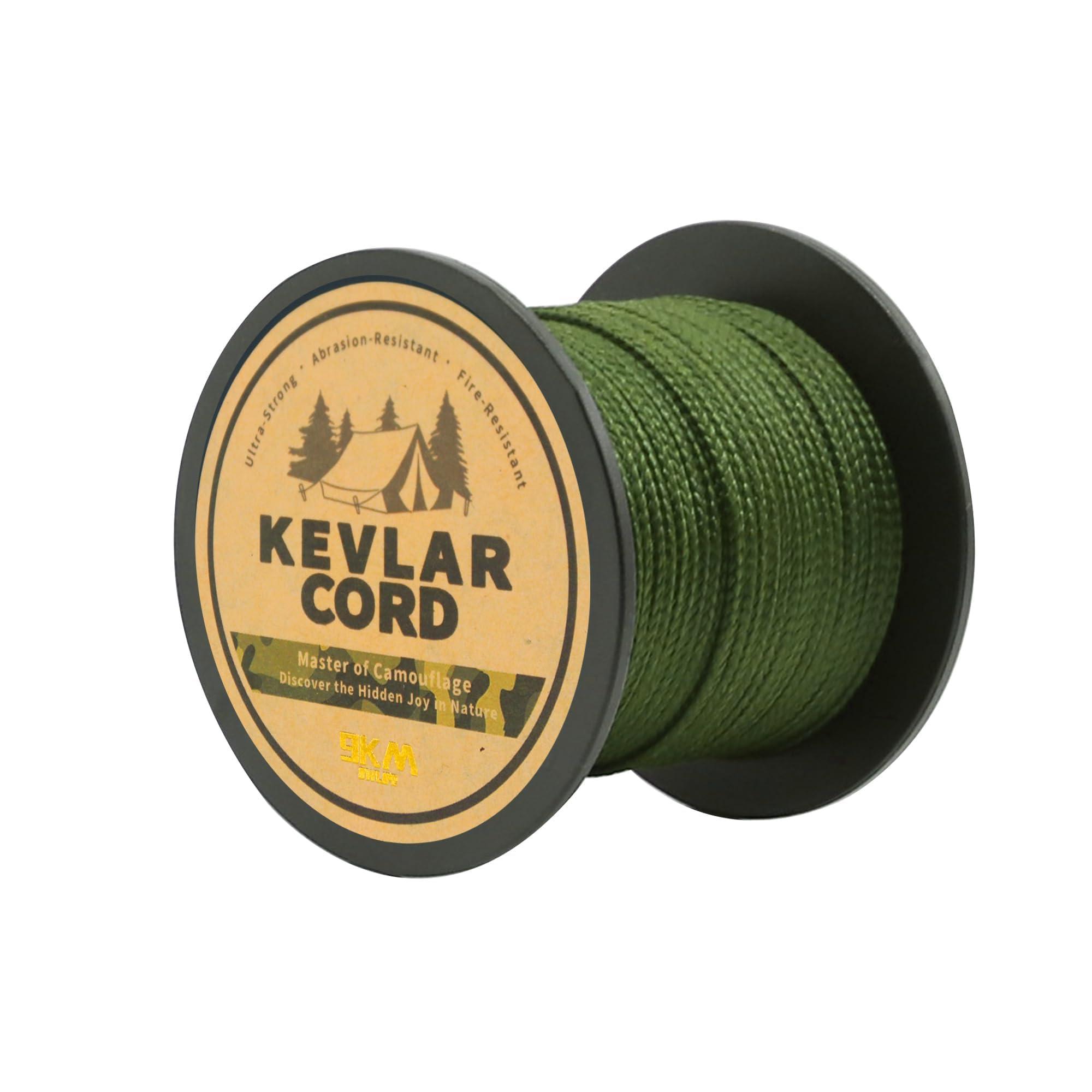 9KM DWLIFE 9KM DWLIFE Camo Green Kevlar Line, 200lb 200ft High Strength, Ultralight, Abrasion Resistance for Trip Wire, Saw, Model Rocket, Hammock Tarp Ridgeline, Tactical Survival for Outdoor