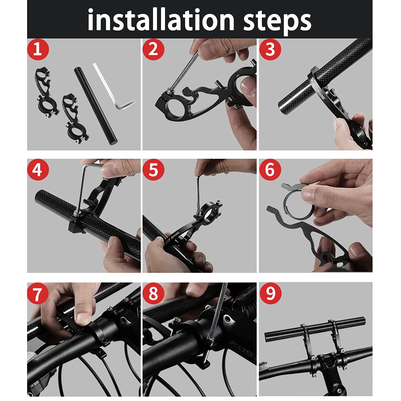 XNX Bike Bicycle Double Handlebars Extender Extension,7.87 inches/20CM Aluminum Alloy Bike Bracket Accessories,for Bike Mounts,Bicycle Extender Bars,for 20mm-32mm Bars Caliber