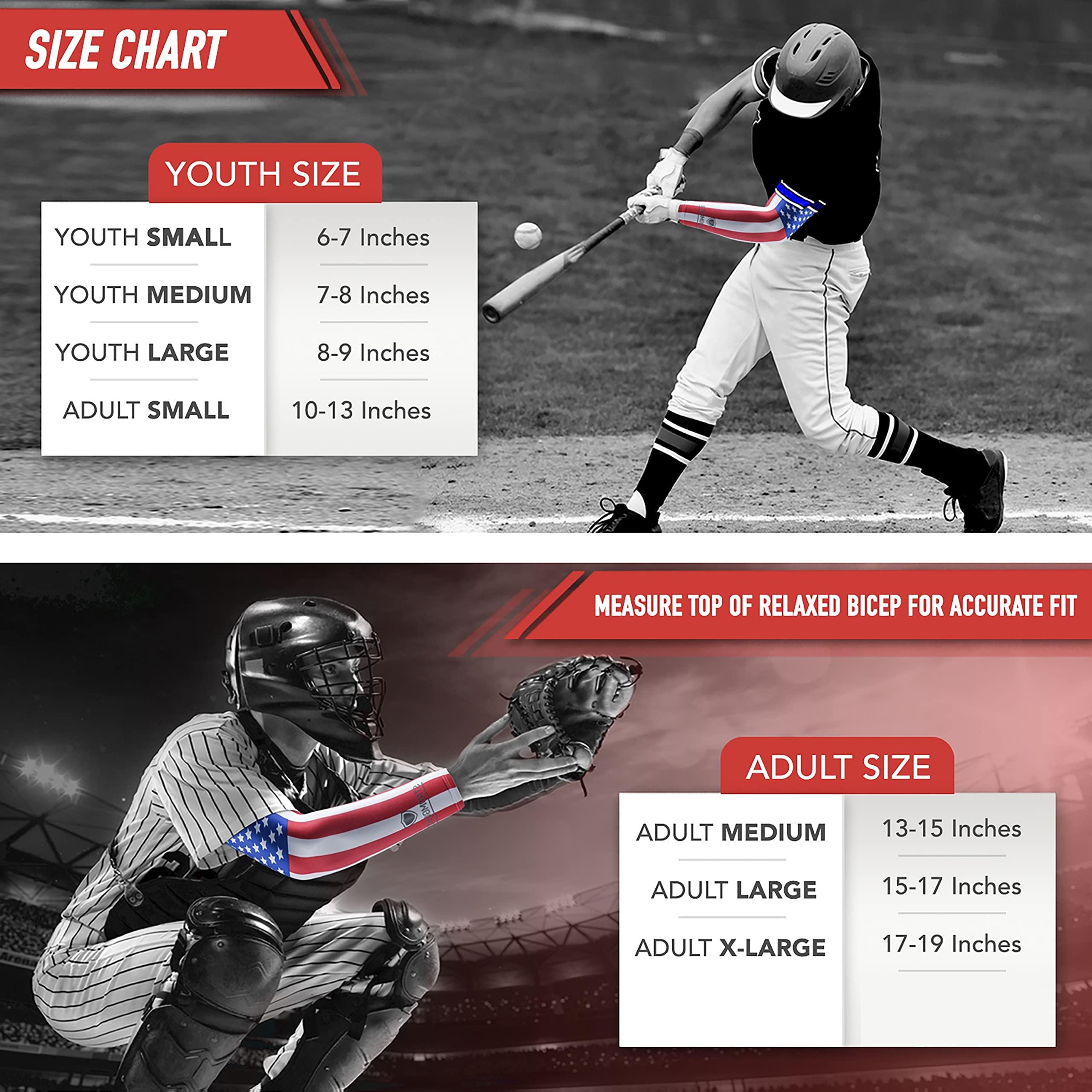 Stromguard Stromguard Compression Sports Arm Sleeve Digital Camo Baseball Football Basketball - (One Arm Sleeve) (Adult Small, #13 - U.S. Flag)