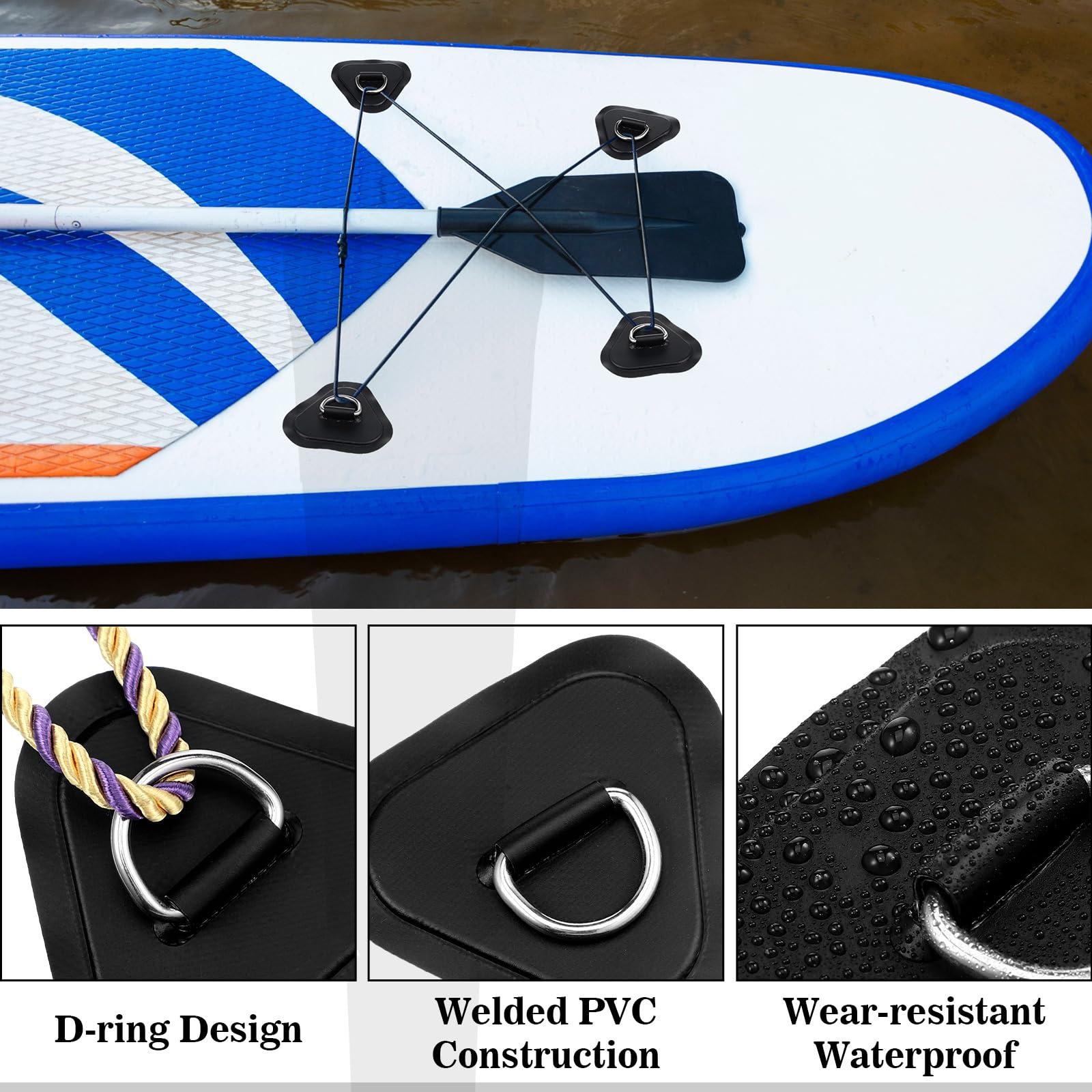 Newwiee Newwiee 10 D Ring PVC Patch for Inflatable Boat With10 Liquid Waterproof Repair Patch Cement Inflatable Repair Set for Inflatable Boat Dinghy Sup Kayak Surfboard Rafting Canoe