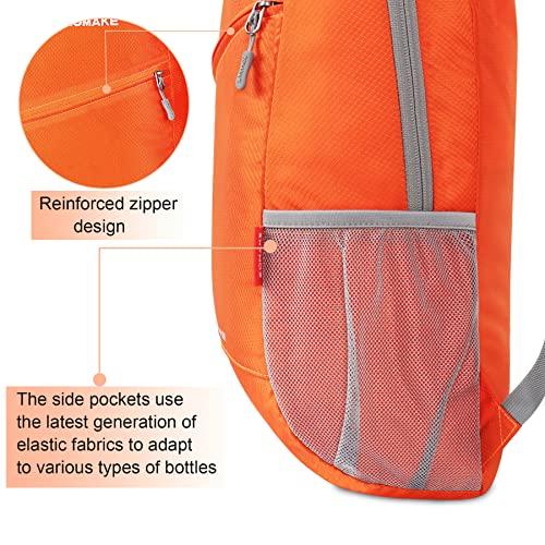 ZOMAKE ZOMAKE Lightweight Packable Backpack 20L - Foldable Backpack Small Daypack Hiking Backpack Water-Resistant Day Bag for Travel(Orange)