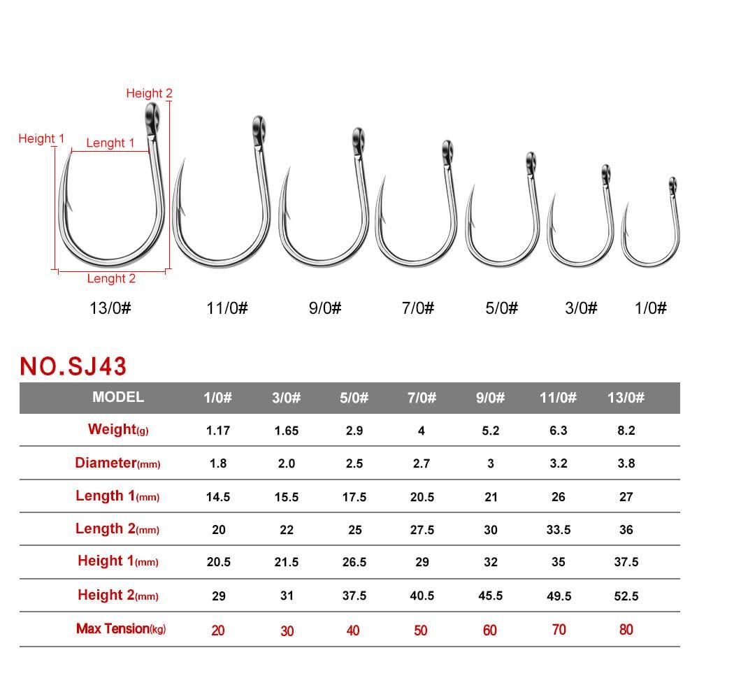 Cuoyuqie Cuoyuqie 30pcs Fishing Hook Assorted Size Versatile Bait Soft Lure Fly Tying Carp Strong Steel 3/0