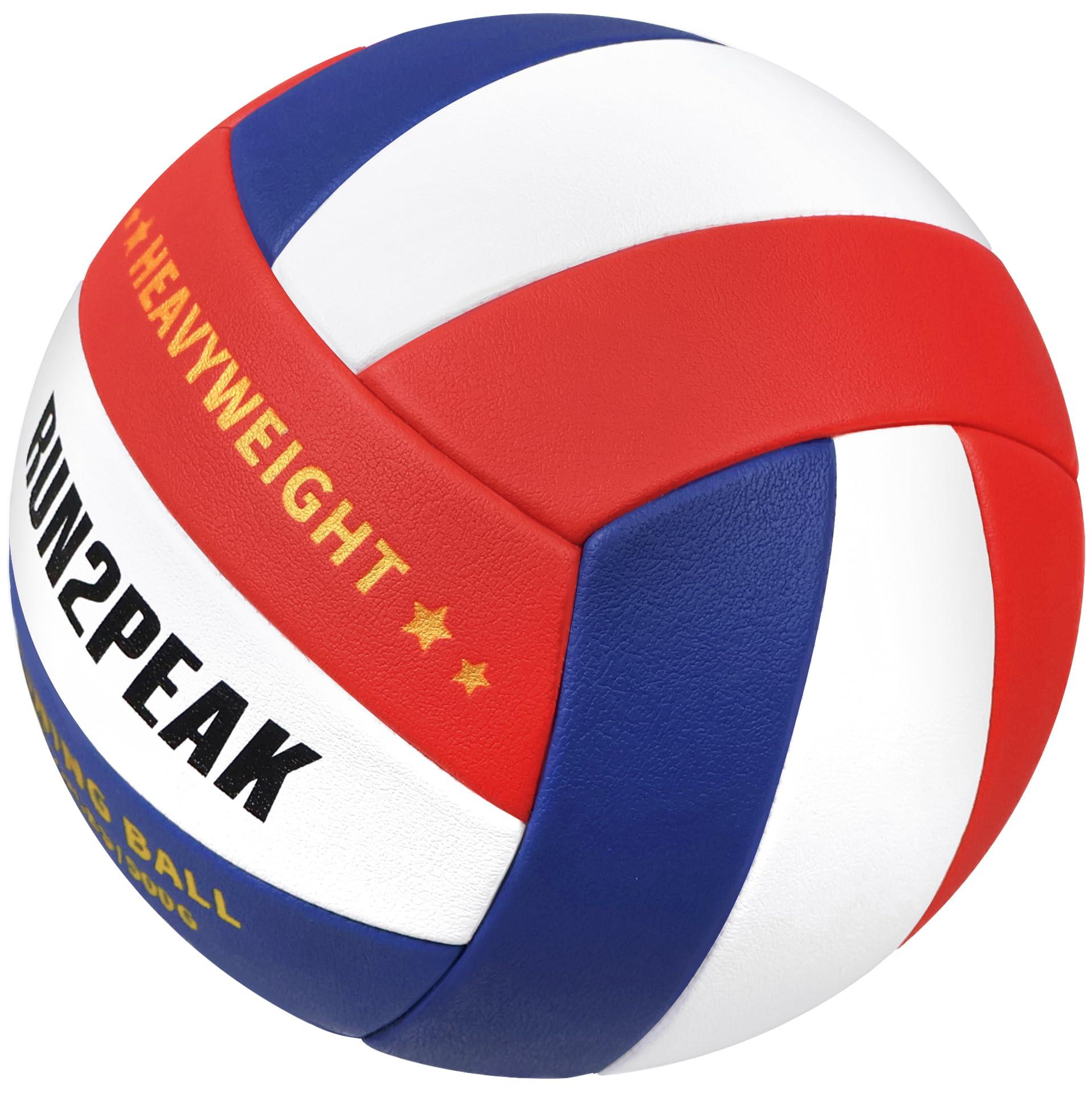 RUN2PEAK RUN2PEAK Heavy Weight Volleyball Setter Training Ball 1.1 Lbs/ 500 G Official Size 5 Volleyballs PU Practice Volley Balls for Indoor Rebounder Equipment Setters Weighted Volleyball Setting Trainer