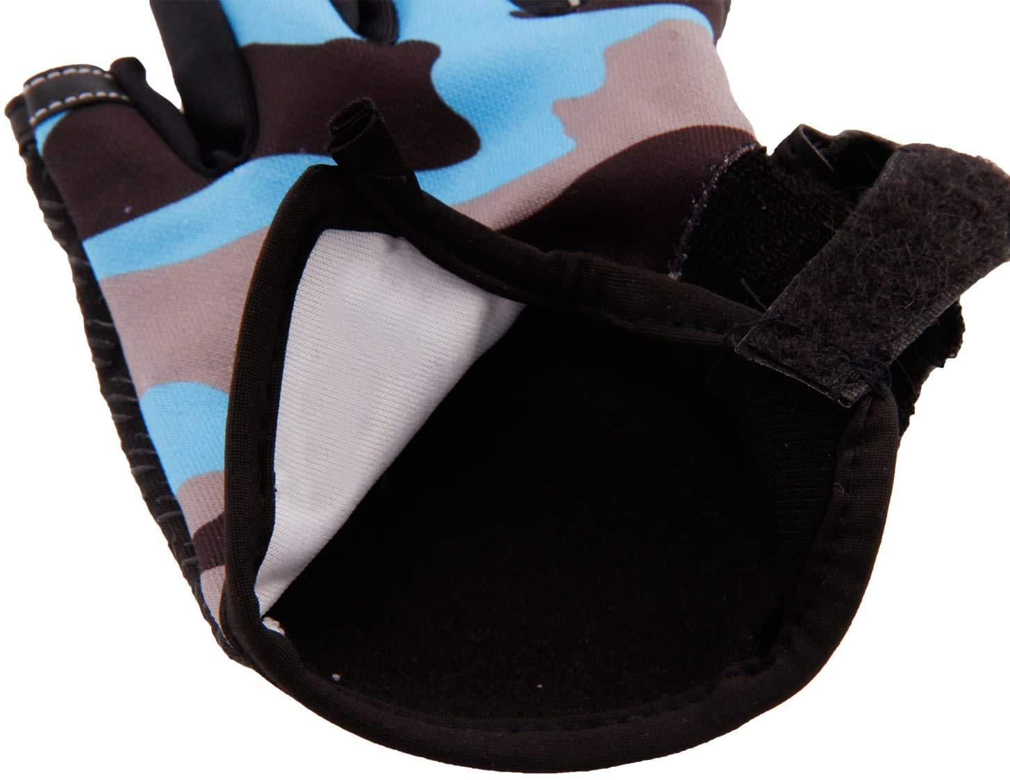 RUIXIB Children Half Finger Cycling Gloves Breathable UV Protection Fingerless Gloves Non-Slip Gel Bicycle Bike Riding Roller Skating Climbing Short Gloves Shock-Absorbing MTB Exercise Outdoor Sport Gloves