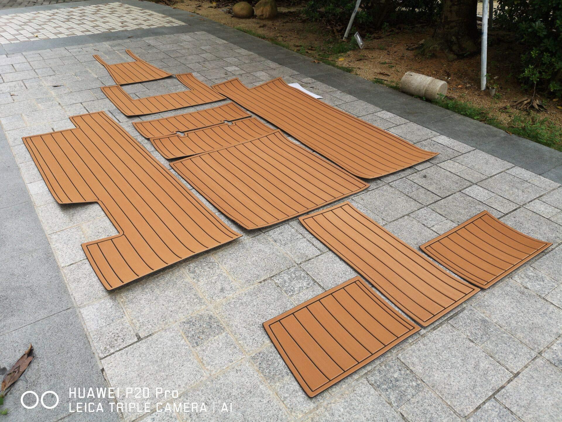 ZY ZY MasterCraft 214 Swim Platform Pad 1/4" 6mm EVA Teak Decking (New Light Brown with Black Lines)