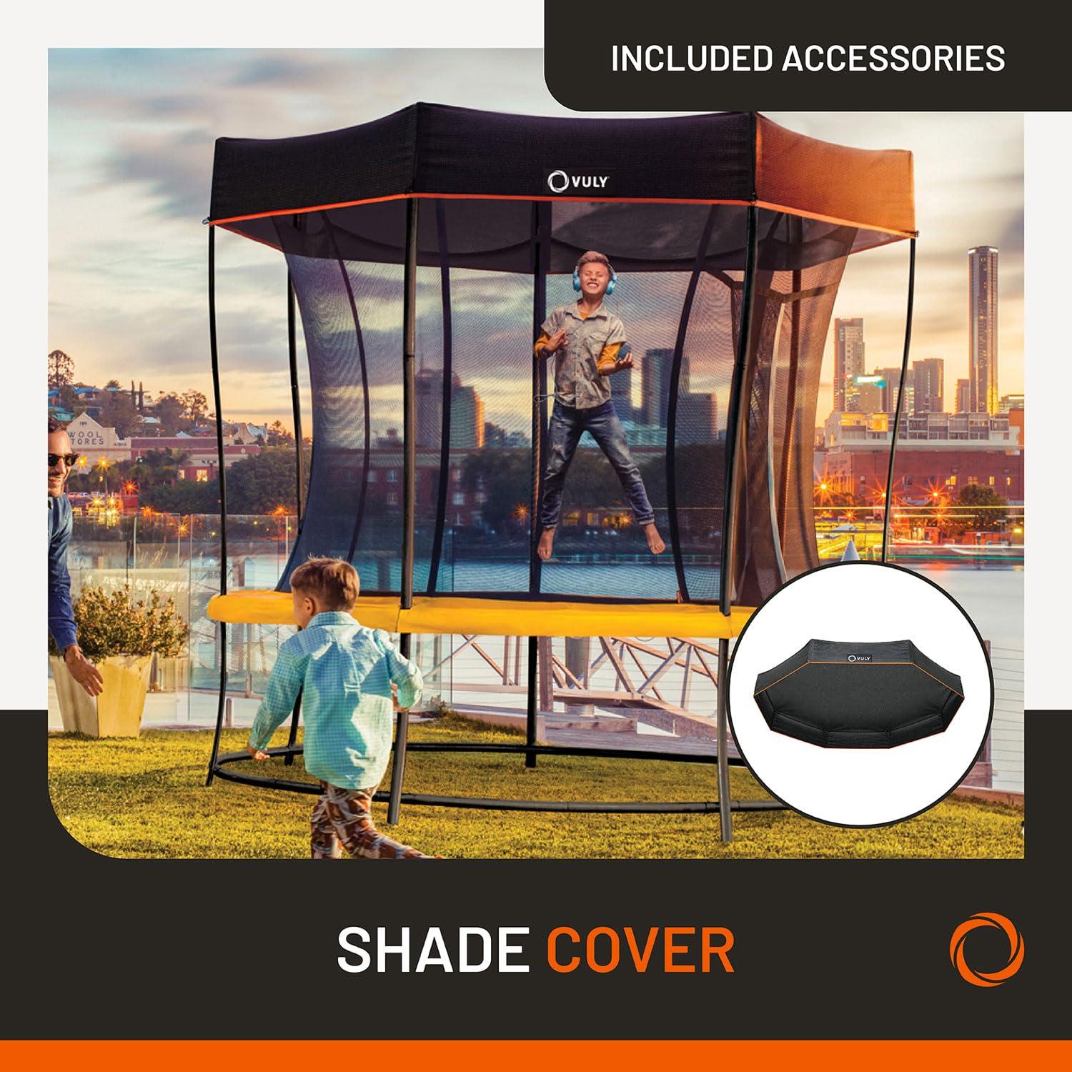 Vuly VULY Lift 2-14 FT Trampoline with Enclosure - Recreational Trampolines with AntiRust Coating, Double Galvanized Steel Outdoor Trampoline for Kids (Extra Large 14FT with Shade Cover)
