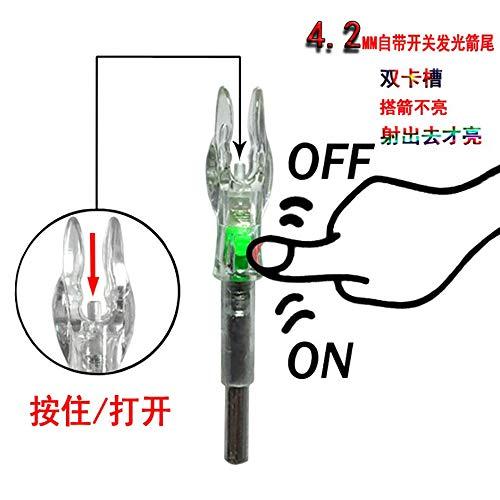 SHARROW SHARROW Archery Arrows Nock LED Lighted Nocks Hunting Shooting Luminous Lighted Compound Recurve Bow Glowing Arrow Nock Tail Fit 4.2mm Arrow Shaft 6pcs (Blue)