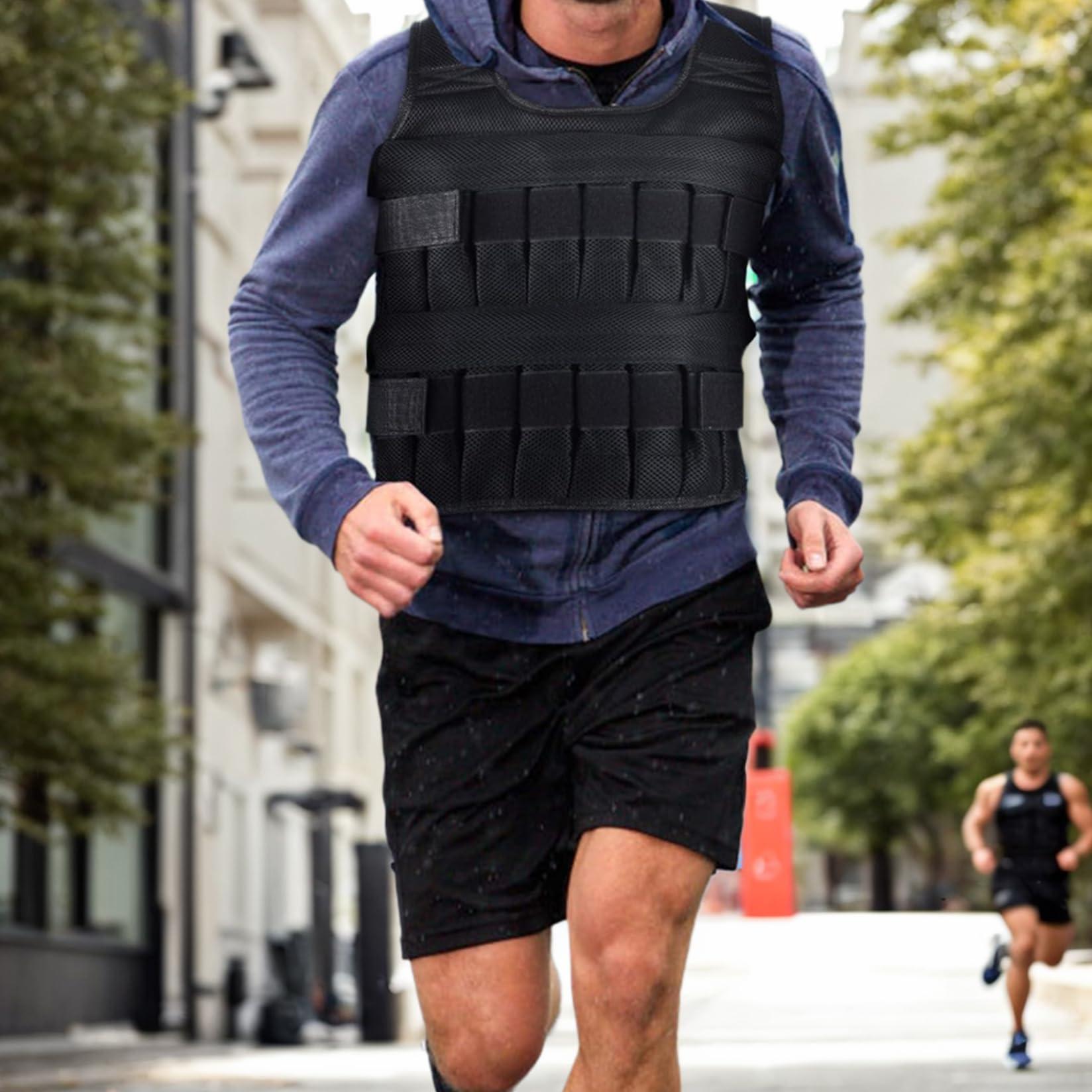 Wedhapy Weighted Vest for Men Women UP to 35KG Weighted Vest Breathable Weighted Shirt with 32 Weight Pocket Padded Strength Training Weight Vests, No Weights