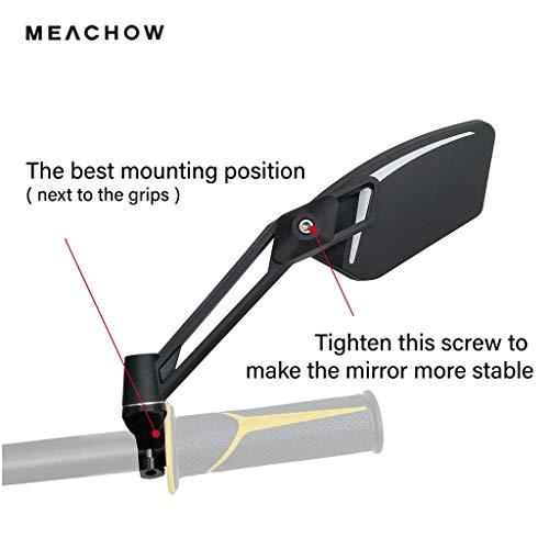 MEACHOW MEACHOW New Scratch Resistant Glass Lens,Handlebar Bike Mirror, Adjustable Safe Rearview Mirror, Bicycle Mirror (Blue Left Side) ME-003LB