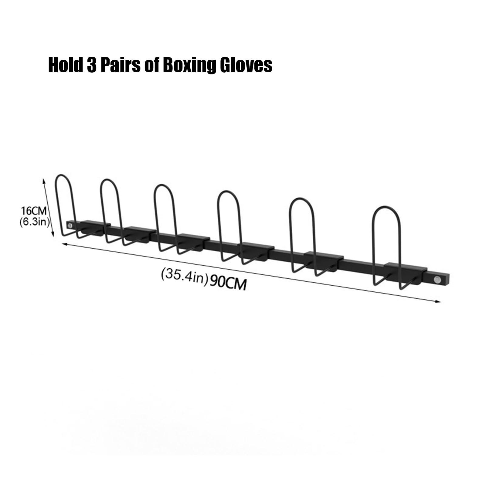 AErosx AErosx Wall Mounted Boxing Glove Dryer Organizer, Gym Boxing Gloves Wall Display Hanger, Boxing Glove Storage Rack Holds 2/3 Pairs of Gloves(35.4in/90cm)