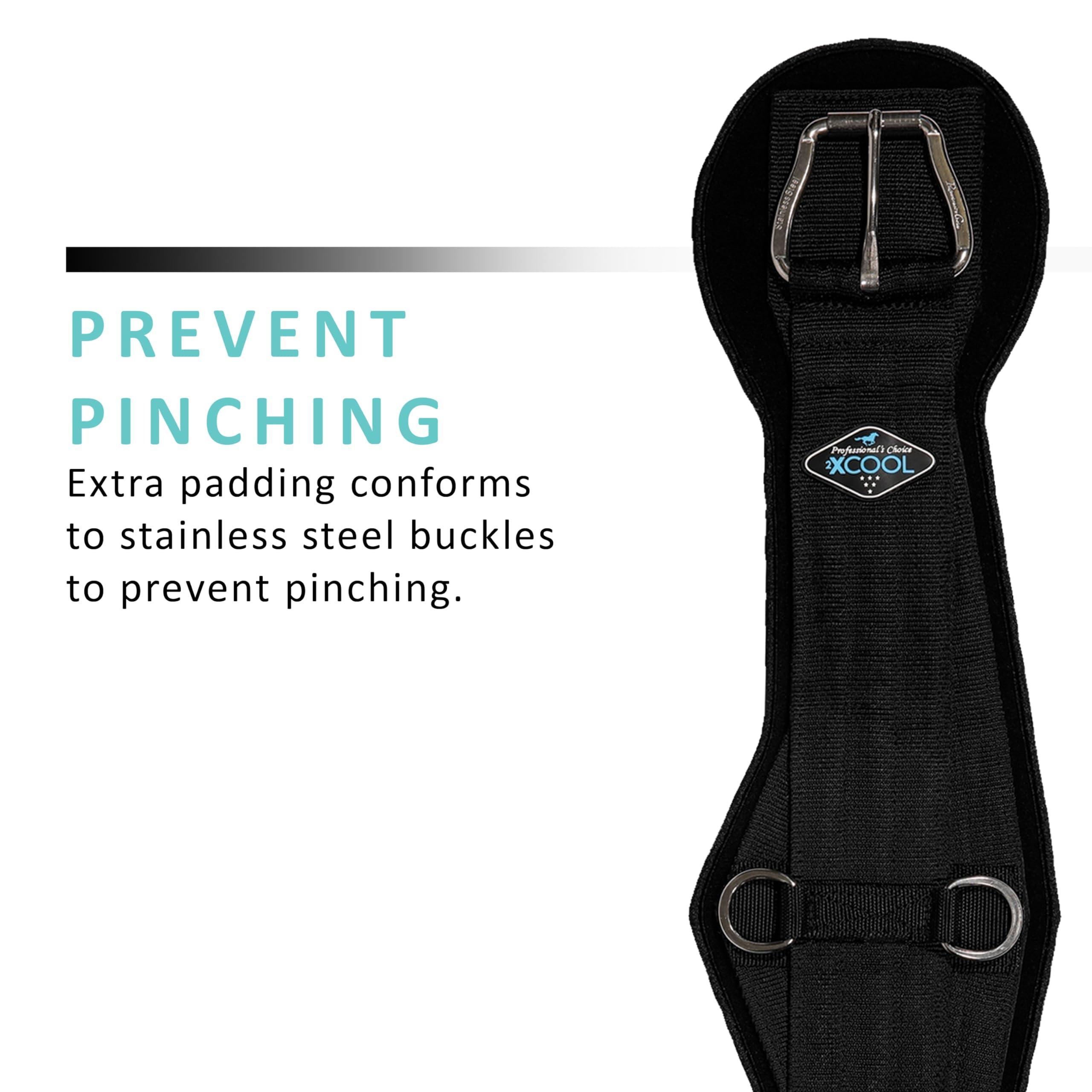 Professional's Choice Professional's Choice 2XCOOL Cinch | Cooling Minerals Infused in Liner | V-Shaped Design for Pressure Distribution | Extra Padding to Prevent Pinching | Honeycomb Silicone Soft Grip | 26 Black