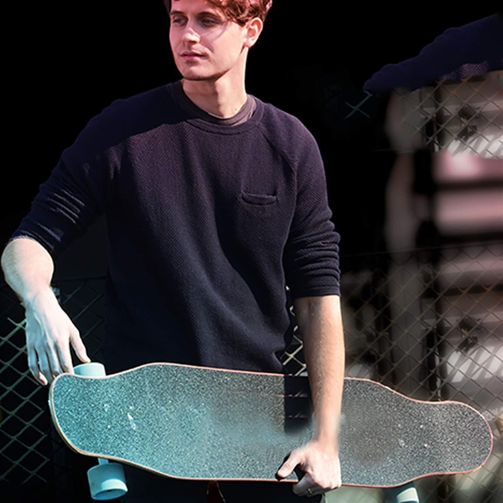 KHUY Complete Skateboard 46\" X 9\" Longboard, Pro Skate Board Longboards for Cruising, Free Style, Downhill and Dancing, Long Boards Skateboards for Teens Adults Beginners Boys Girls ( Color : A with LED )