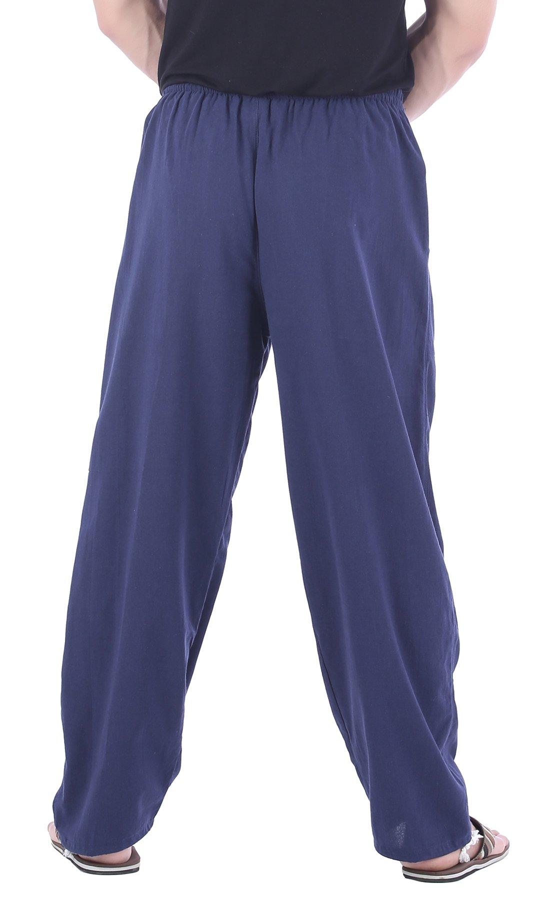 CandyHusky CandyHusky Baggy Sweatpants Men Cotton, Drawstring Lounge Pants, Relaxed Fit, Ideal for Comfort Blue 4XL