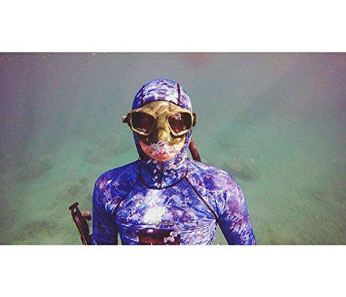 Tilos Tilos Camouflage 5.5oz Spearfishing UPF 50+ Rash Guard w/Hood (Small, Brown Camo)
